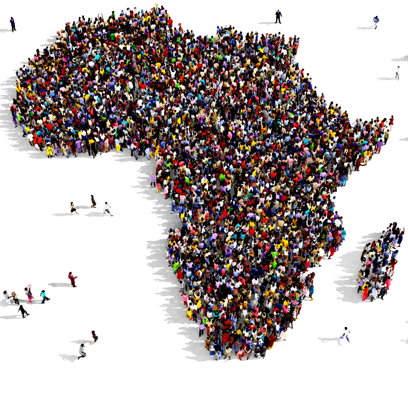 Africa People Map  -  [Custom printed at R560/m²]