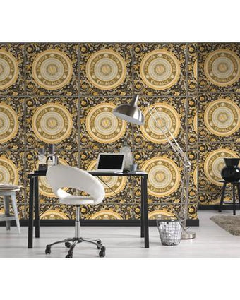 VERSACE V VIRTUS MEDALLION WALLPAPER 38705-5