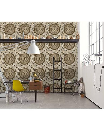 VERSACE V VIRTUS MEDALLION WALLPAPER 38705-6