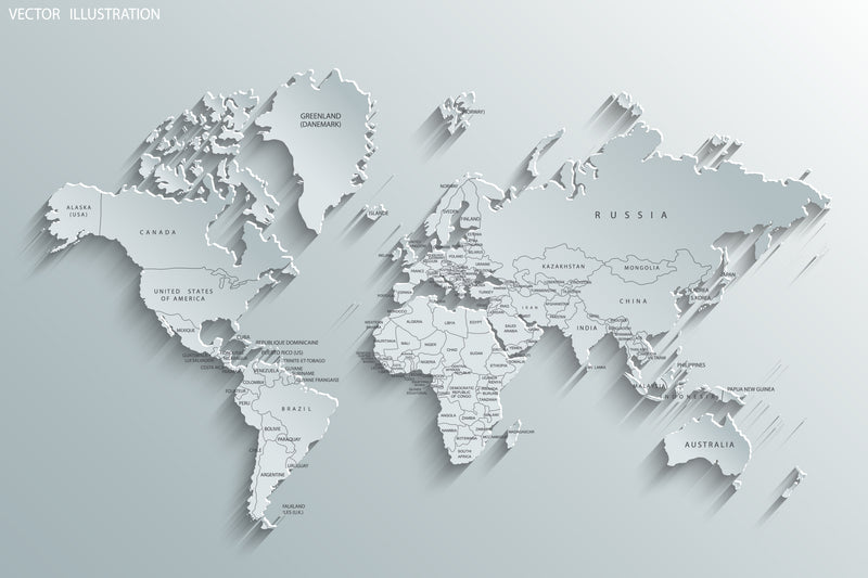 3D World Map  -  [Custom printed at R560/m²]