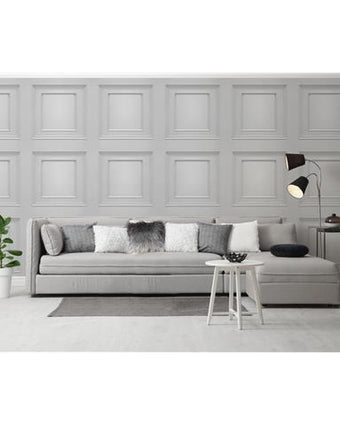 Wood Panel Wallpaper Soft Silver 7376