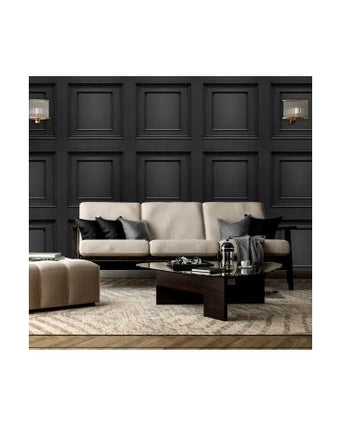 Wood Panel Wallpaper Black 7378