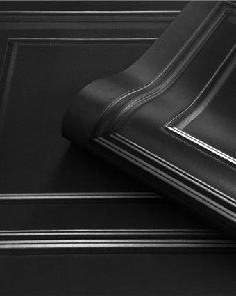 Wood Panel Wallpaper Black 7378