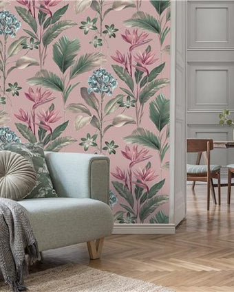 OLIANA FLORAL WALLPAPER PINK 8485
