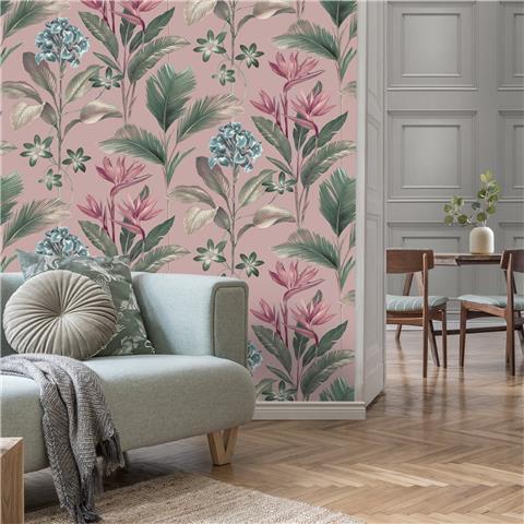 OLIANA FLORAL WALLPAPER PINK 8485