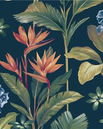 OLIANA FLORAL WALLPAPER NAVY 8487
