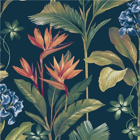 OLIANA FLORAL WALLPAPER NAVY 8487