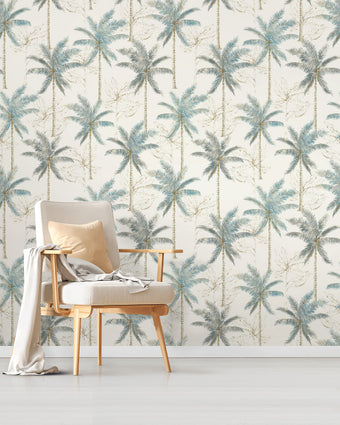 Casablanca Palm Haven Teal 88105