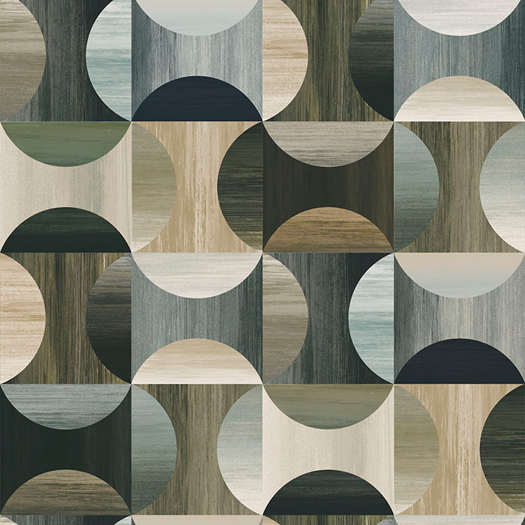 Casablanca Tesselation Teal Wood 88123