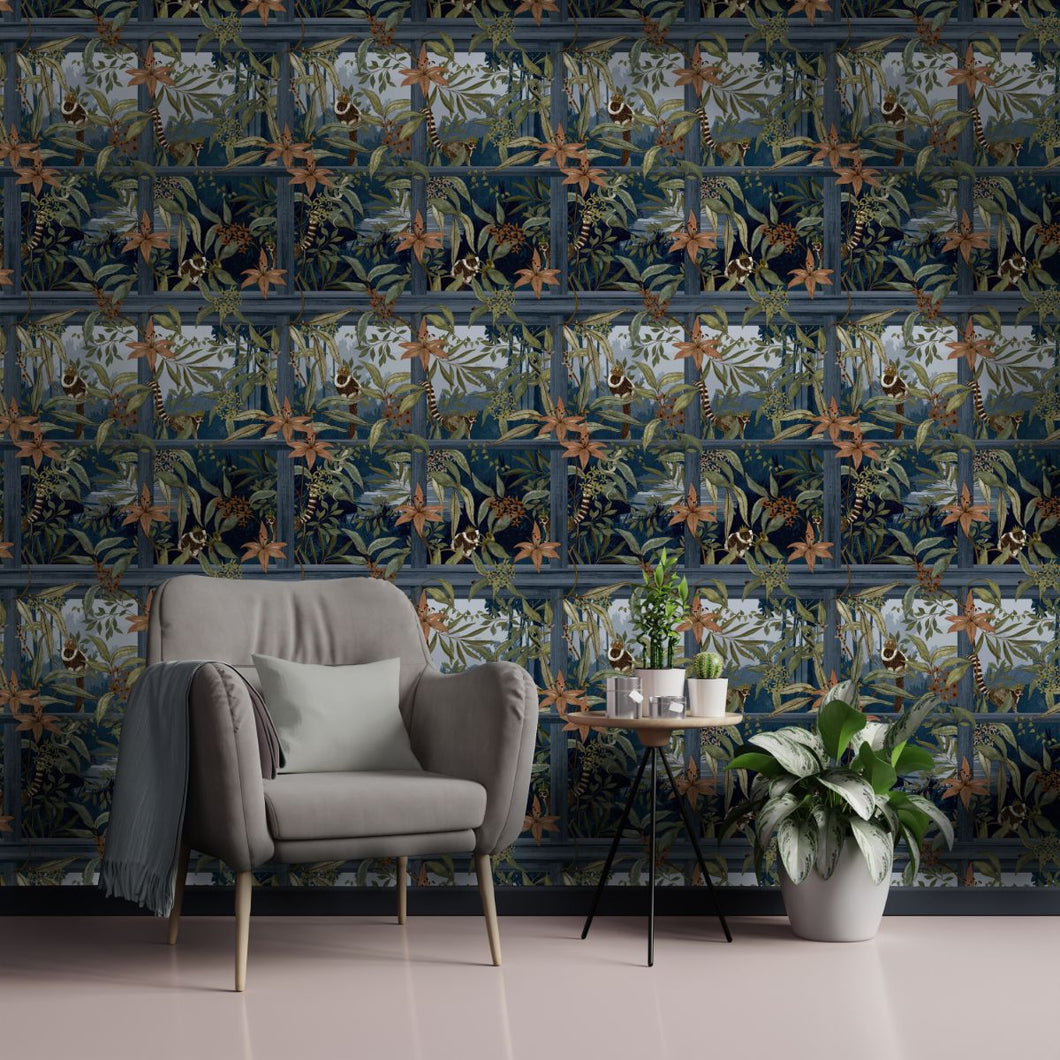 Cascading Gardens Comoro Navy 91390