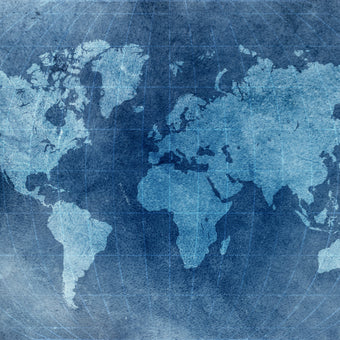 Abstract Blue World Map  -  [Custom printed at R560/m²]