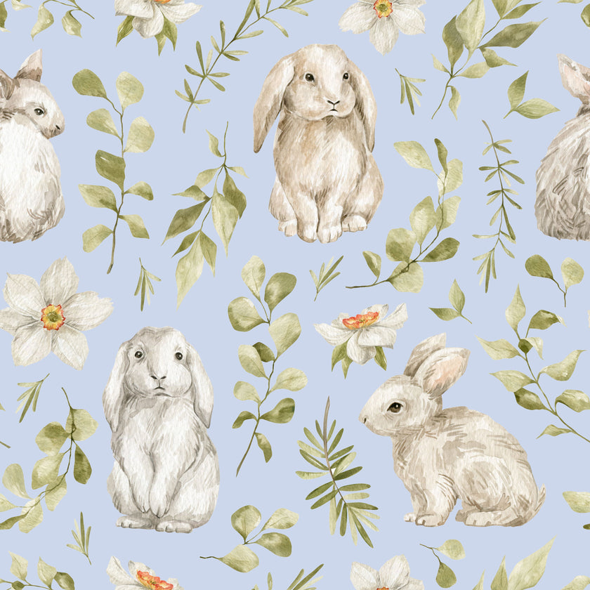 Bunny Buddies  - Blue -  [Custom printed at R560/m²]