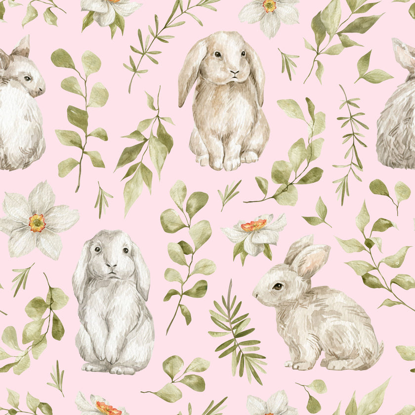 Bunny Buddies  - Pink -  [Custom printed at R560/m²]