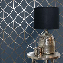 Load image into Gallery viewer, Vymura Geometric Foil Navy and Gold FD42650
