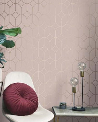 Vymura Geometric Foil Blush and Rose Gold FD42805