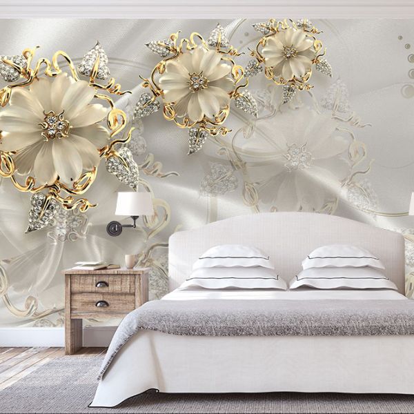 Golden Flowers Mural  -  [Custom printed at R560/m²]