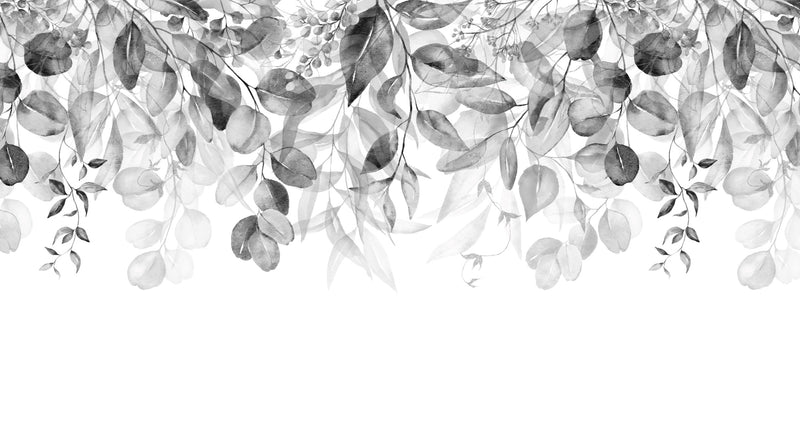 Swaying Leaves Greyscale  -  [Custom printed at R560/m²]
