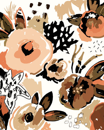 Pop of Poppy  - Sepia -  [Custom printed at R598/m²]