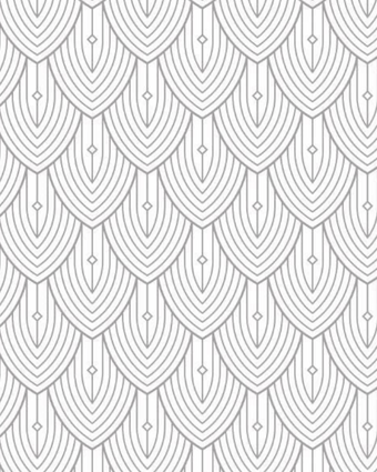 Art Deco Scallops Grey and White  -  [Custom printed at R598/m²]