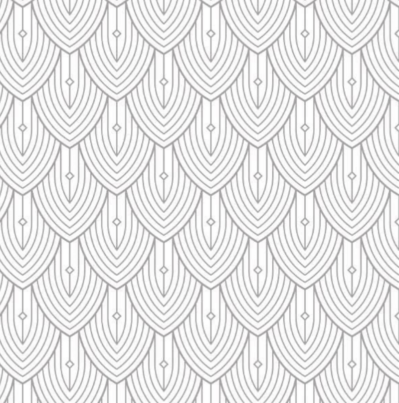 Art Deco Scallops Grey and White  -  [Custom printed at R560/m²]