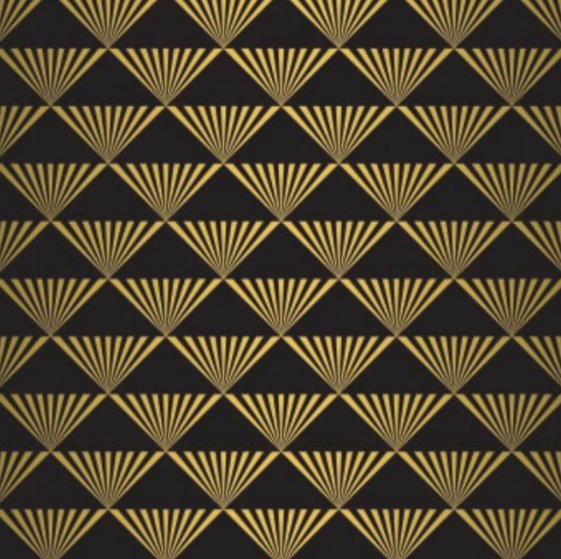 Art Deco Pyramids Black and gold  -  [Custom printed at R560/m²]