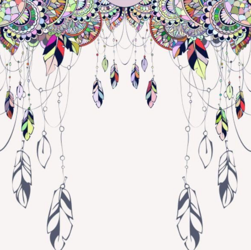 Boho Chic Feathers and Dreamcatchers  -  [Custom printed at R560/m²]