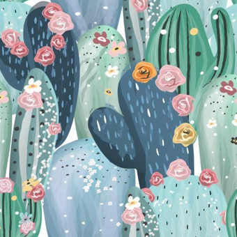 Colourful Cacti  -  [Custom printed at R560/m²]