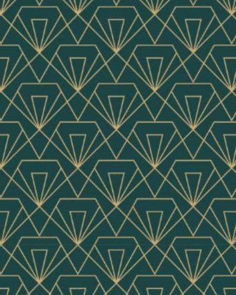 Art Deco Geometric Emerald Green and Gold  -  [Custom printed at R598/m²]