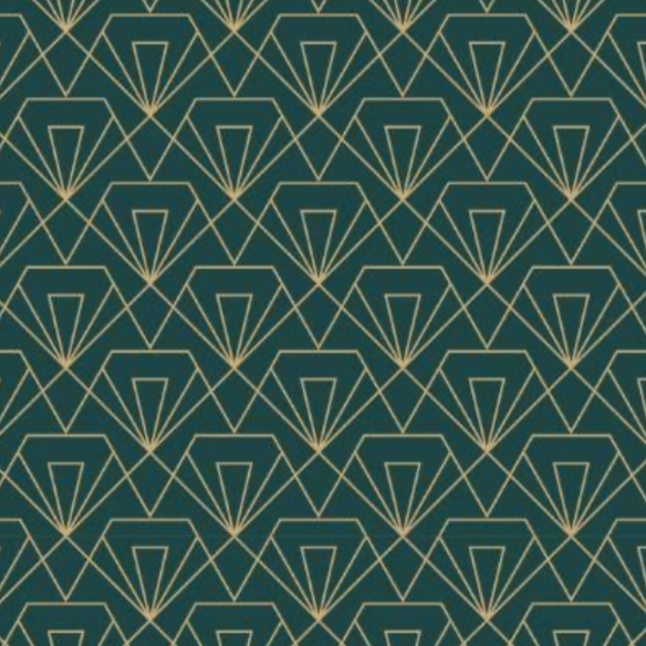 Art Deco Geometric Emerald Green and Gold  -  [Custom printed at R560/m²]