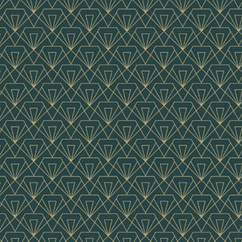 Art Deco Geometric Emerald Green and Gold  -  [Custom printed at R560/m²]