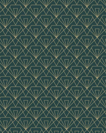 Art Deco Geometric Emerald Green and Gold  -  [Custom printed at R598/m²]