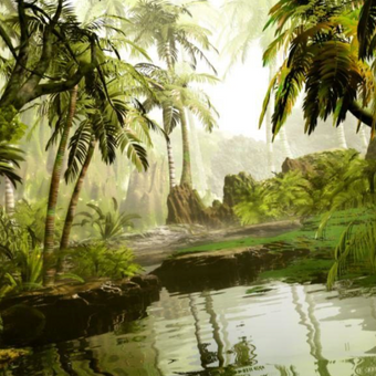 Green Vintage Jungle  -  [Custom printed at R560/m²]