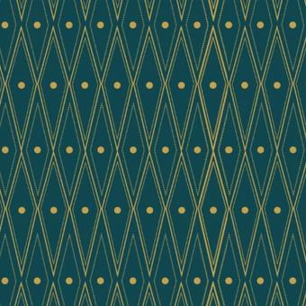 Art Deco Diamonds Green and Gold  -  [Custom printed at R560/m²]
