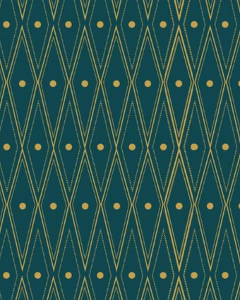 Art Deco Diamonds Green and Gold  -  [Custom printed at R598/m²]