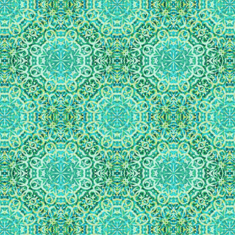 Green Mandala Repeat Pattern  -  [Custom printed at R560/m²]