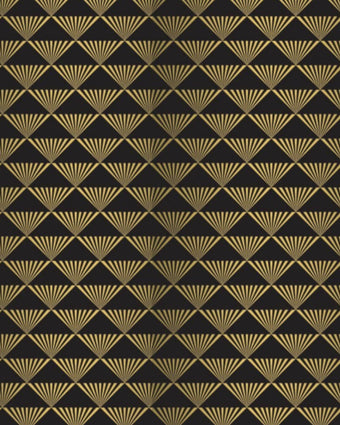 Art Deco Pyramids Black and gold  -  [Custom printed at R598/m²]