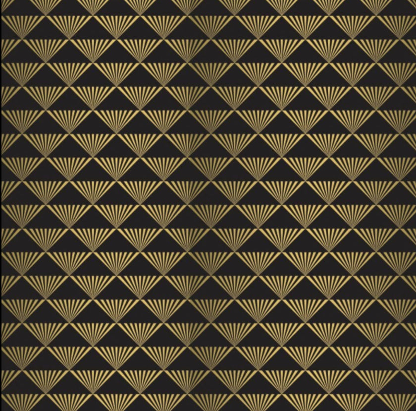 Art Deco Pyramids Black and gold  -  [Custom printed at R560/m²]