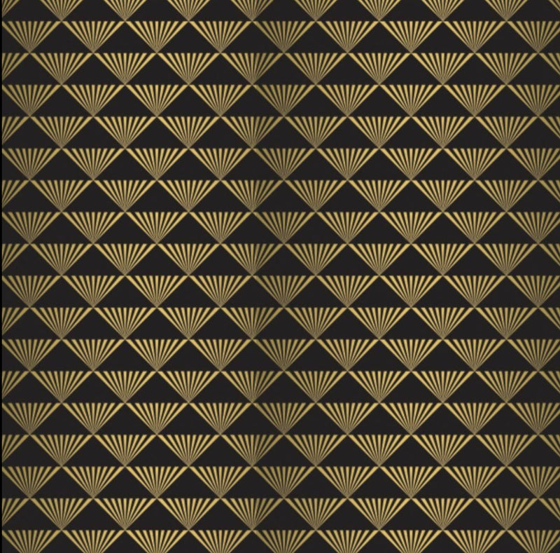 Art Deco Pyramids Black and gold  -  [Custom printed at R560/m²]