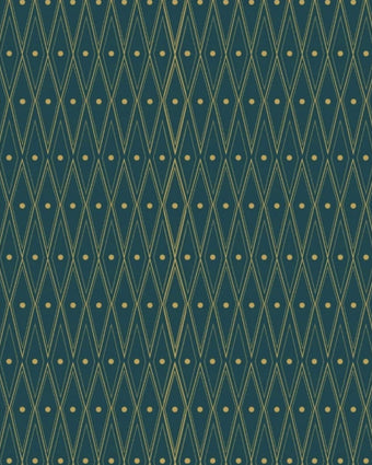 Art Deco Diamonds Green and Gold  -  [Custom printed at R598/m²]
