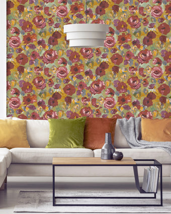 Peonies Cherry Ocker - 26902
