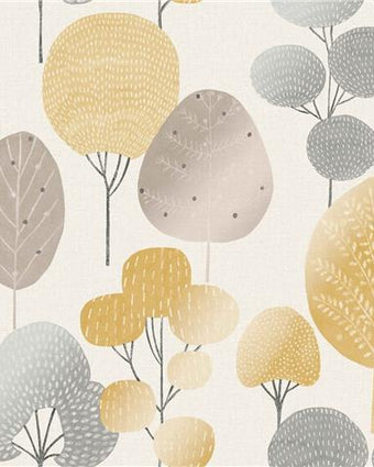 Crown Scandi Yellow Trees M1530