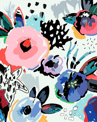 Pop of Poppy  - Blue -  [Custom printed at R598/m²]