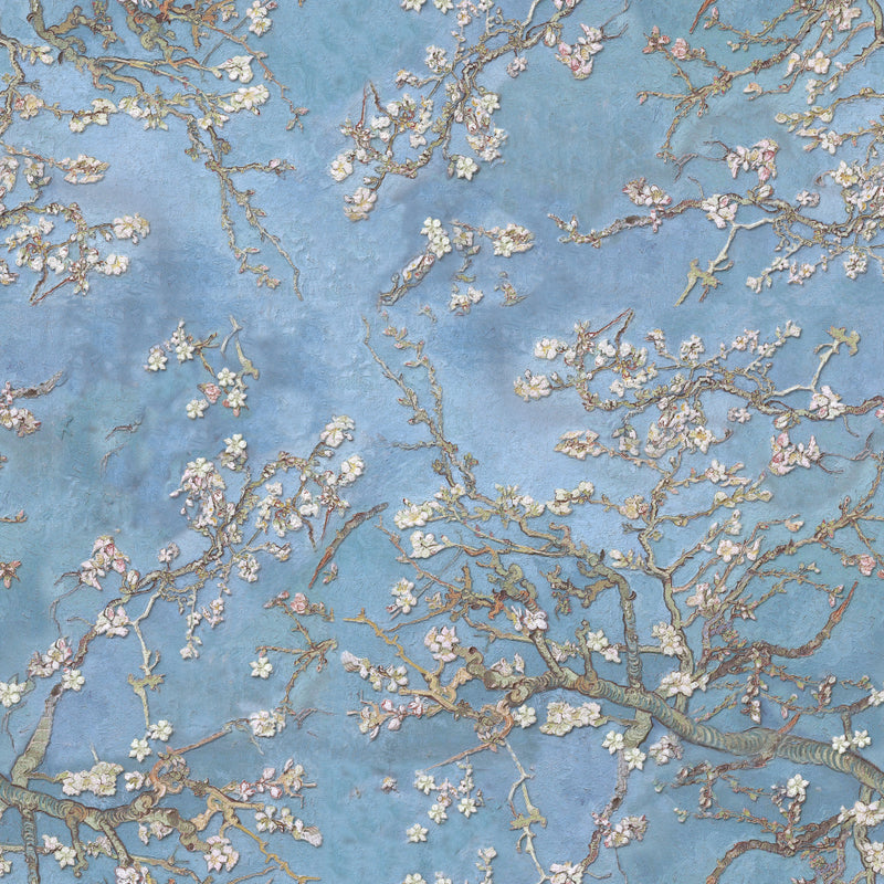 Van Gogh Inspired Floral Blue  -  [Custom printed at R560/m²]