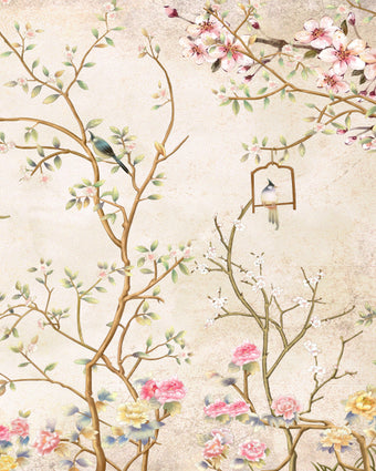 Chinoiseries Garden  - Pink -  [Custom printed at R598/m²]
