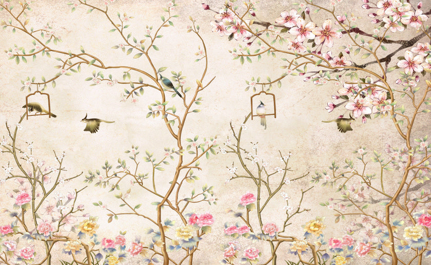 Chinoiseries Garden  - Pink -  [Custom printed at R560/m²]