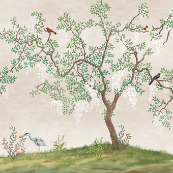 Japanese Tree Pink and Green Mural  -  [Custom printed at R560/m²]