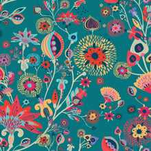 Load image into Gallery viewer, Floral on Turquoise  -  [Custom printed at R560/m²]
