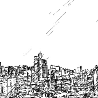 Jozi Skyline Illustration  -  [Custom printed at R560/m²]