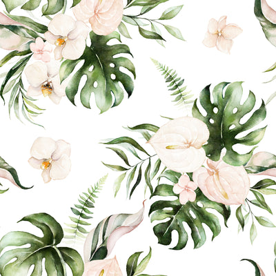 Tropical Leaves and Blush Floral  -  [Custom printed at R495/m²]