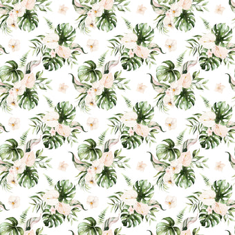 Tropical Leaves and Blush Floral  -  [Custom printed at R560/m²]
